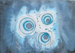 Abysses IV Triskell, encre de Chine et aquarelle sur papier 300 g, grain fin
