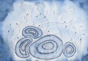 Cosmos III Hiver, technique mixte sur papier 300 g, grain fin