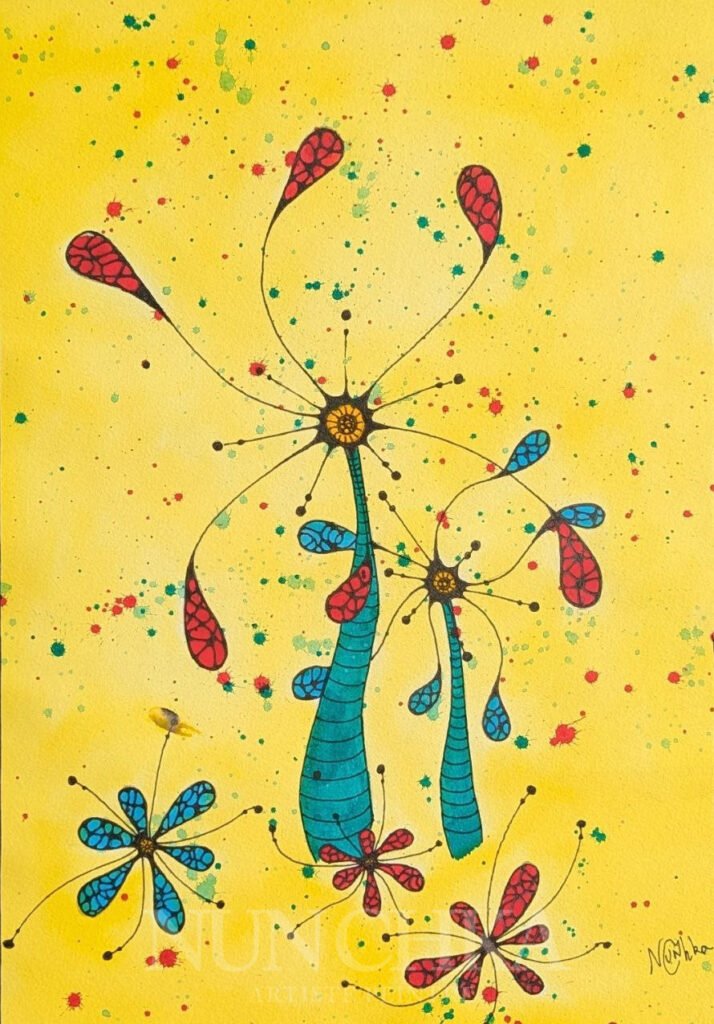 Zolienne, technique mixte sur papier 300 g, grain fin