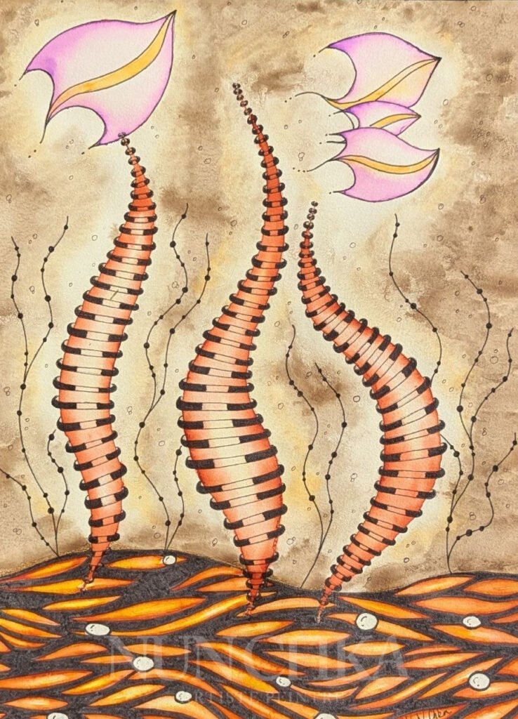 Drôle de poisson !, technique mixte sur papier 300 g, grain fin