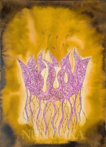 Efflorescence, technique mixte sur papier 300 g, grain fin