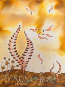 Fleur d’oranger, technique mixte sur papier 300 g, grain fin